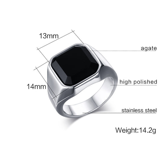 ANILLO CORNALINA NEGRA