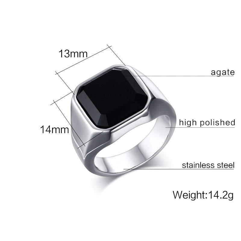 ANILLO CORNALINA NEGRA