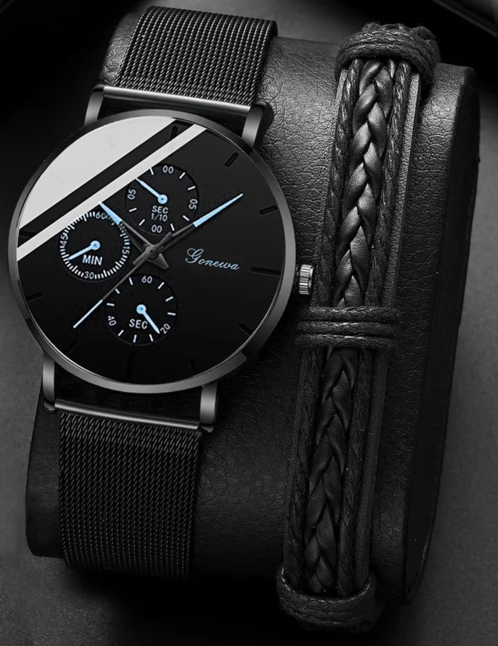 PACK RELOJ GENEVA+ PULSERA HOMBRE