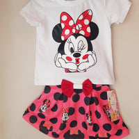 CONJUNTO MINNIE LAZO (BLUSA+FALDA)