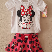 CONJUNTO MINNIE LAZO (BLUSA+FALDA)