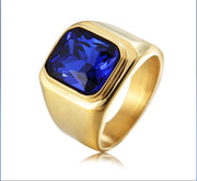 ANILLO PIEDRA AZUL LISO