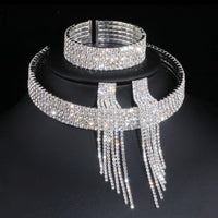 SET BRILLANTE DE GARGANTILLA PULSERA Y PENDIENTES