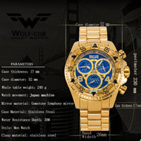 RELOJ WOLF CLUB DORADO